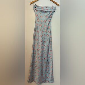 Altar'd State Blue Floral A-Line Maxi Dress